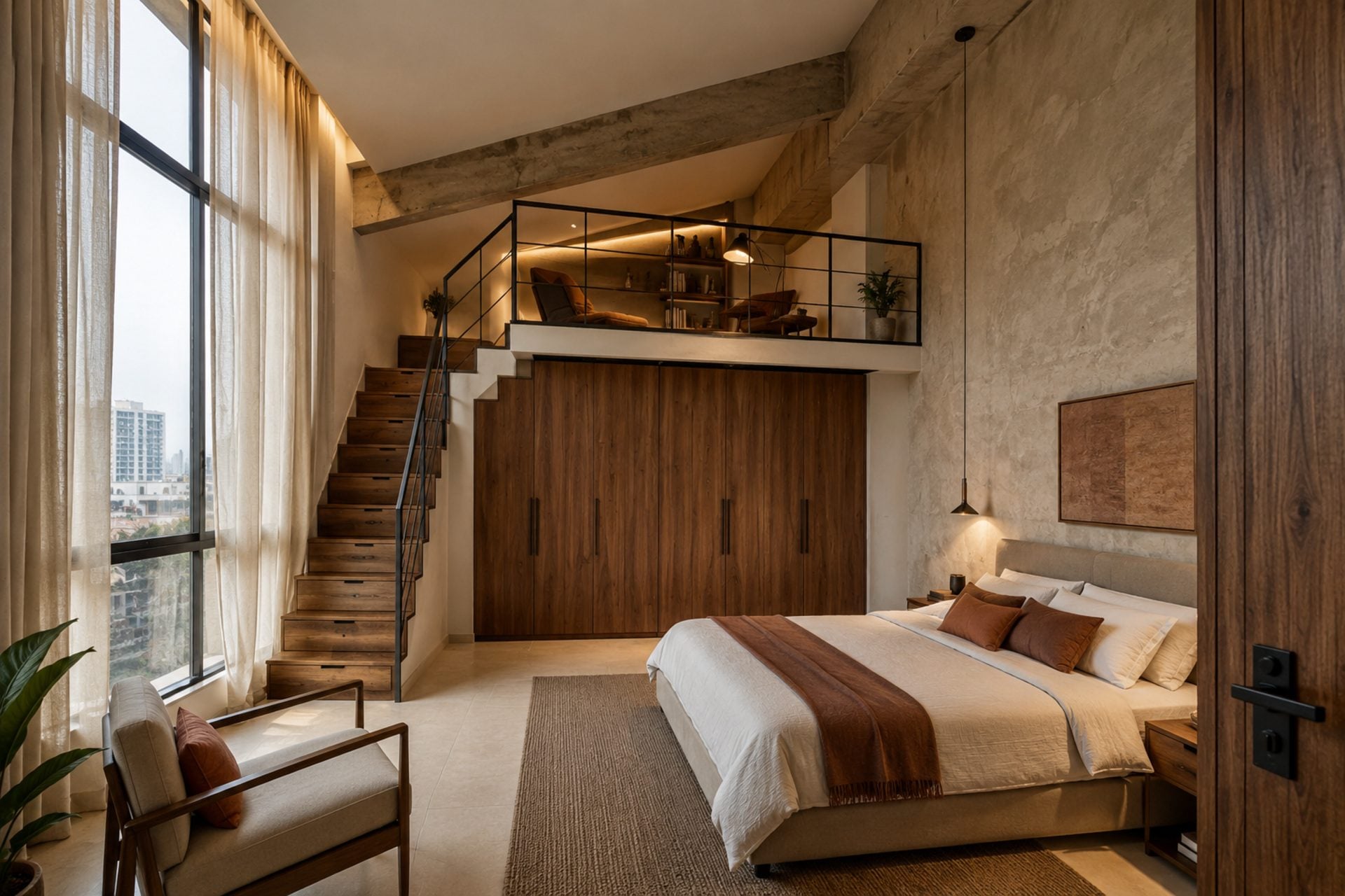 Loft-Style Bedroom Retreat